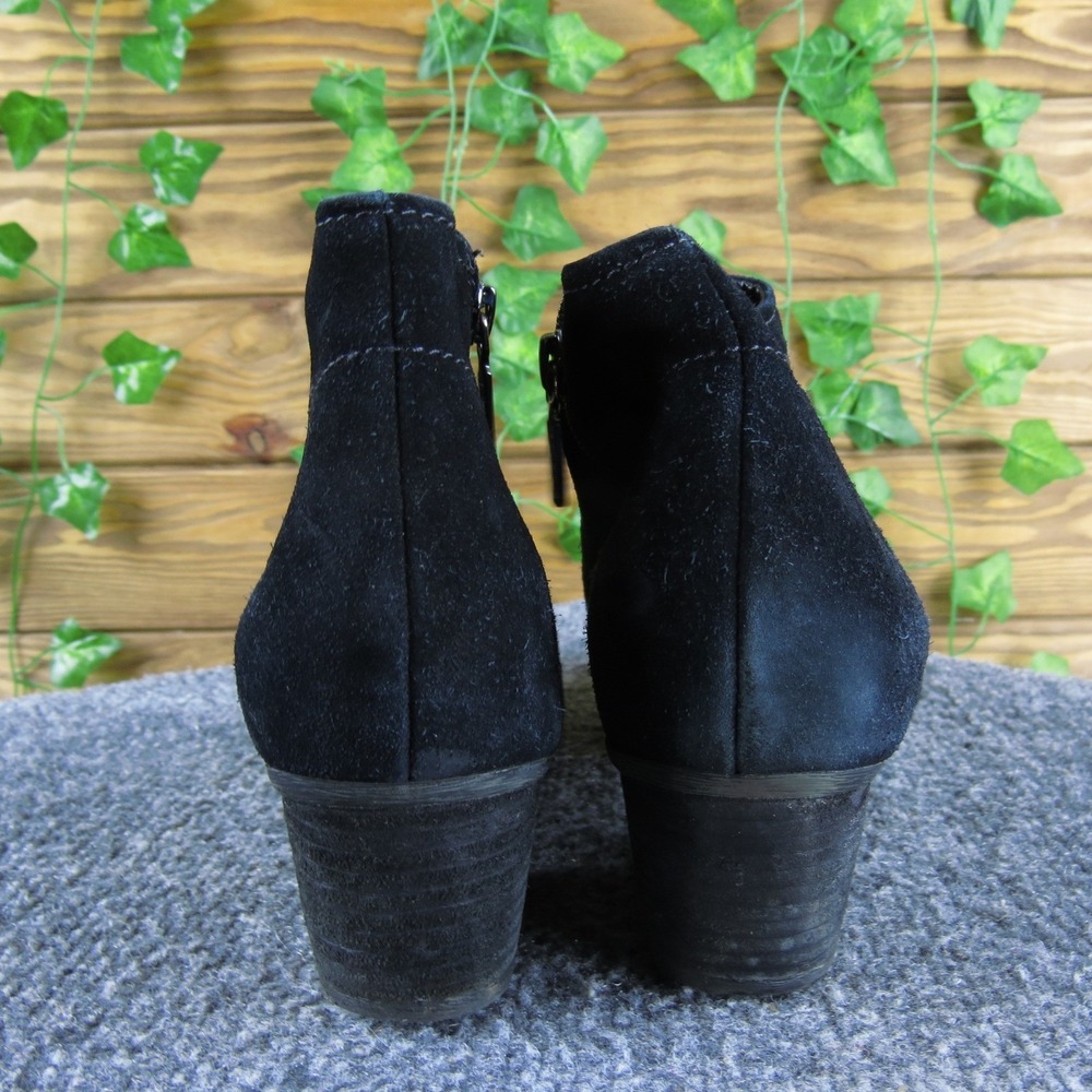 Blondo Waterproof Suede Ankle Boots Black Size Zip Closure Block Heel 8.5M - Picture 4 of 7
